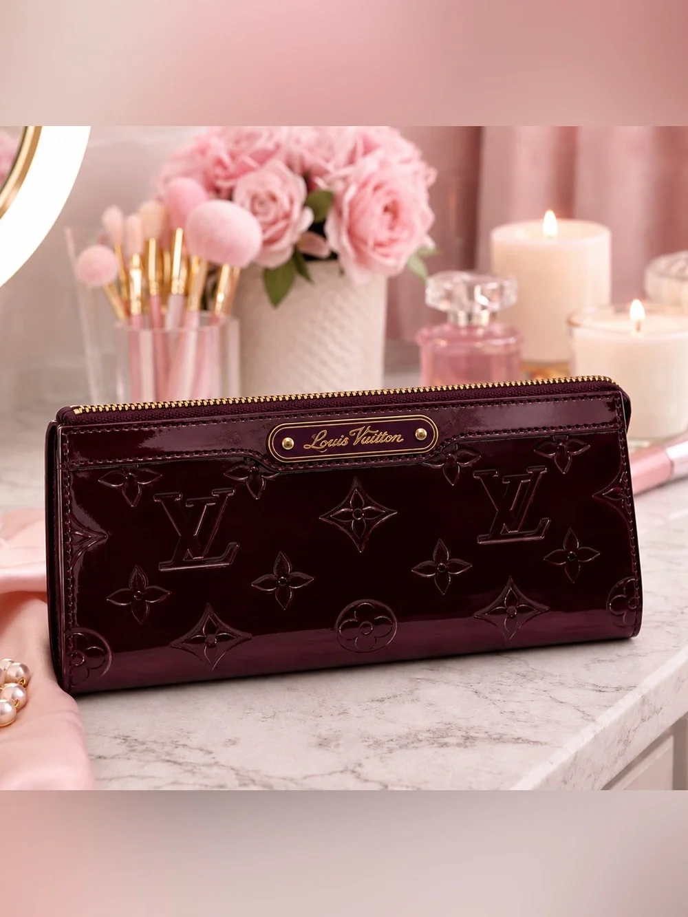 Louis Vuitton Monogram LV Vernis Canvas Trousse Cosmetic Makeup Pouch